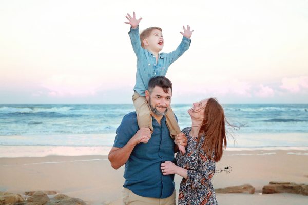 Family photography by Katerina Krjanina in Marineland Beach, Florida.